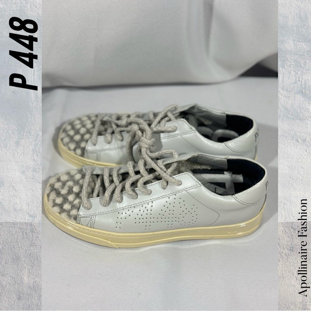 P 448 JACK LUIL LOW TOP SNEAKERS IN GRAYISH SILVER SIZE 8 NEW